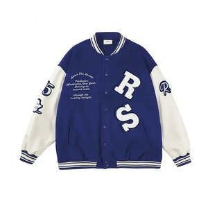 Chaqueta de Béisbol Universitaria Personalizada para Hombre con Logotipo Bordado, Diseño Varsity, Mangas de Cuero Vacuno, Color Negro, para Parejas, Estilo Urbano - Product Image 1