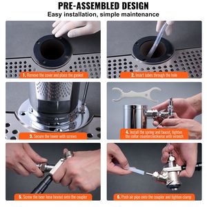 Dispenser per Birra a Torre Singola in Acciaio Inossidabile con Doppio Manometro CGA320, Kit di Conversione per Kegerator Domestico - Product Image 6