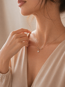 ELVORA GEMS Rose Gold 18K Plated Diamond Heart Pendant <b>Necklace</b> Women's Romantic Minimalist Everyday Wear Natural White Diamonds - Product Image 2