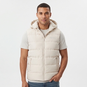 Chaleco Acolchado con Capucha para Hombre, Chaqueta sin Mangas para Invierno, con Bolsillos con Cremallera, Resistente al Viento, Estilo Casual - Product Image 1