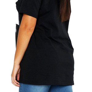 Women's Black Short Sleeve Crew Neck <b>T</b>-<b>Shirt</b> With <b>Tupac</b> Printed Design Hip Hop Style Loose Fit 100% Cotton Jersey Fabric - Product Image 3