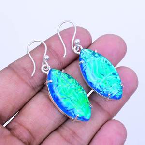 Handmade Australian Triplet Fire <b>Opal</b> 925 Sterling Silver <b>Earrings</b> Boho Jewelry Natural <b>Opal</b> <b>Earrings</b> For Women - Product Image 1