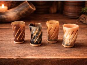 Handcrafted Natural Buffalo Horn Glass Rustic Drinking <b>Cup</b> Viking Horn <b>Espresso</b> <b>Cup</b> Vintage Style Eco Friendly Beverage Glass - Product Image 5