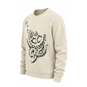 Sudadera de punto gofrado para hombre, cuello redondo, térmica, manga larga, estilo urbano de invierno, ropa casual personalizada al por mayor - Product Image 3