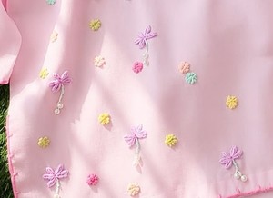 Chal de Popelina de Algodón Bordado con Flores Rosas para Mujer, Estilo Étnico Tradicional, para Uso Diario en Primavera y Verano - Product Image 2