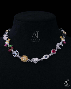 Custom Hiphop Style Moissanite Necklace Silver <b>Rope</b> <b>Chain</b> Multicolor Gemstone Charm Unisex Gift for Party - Product Image 1