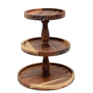 Soporte Redondo Ecológico de Bambú para Tartas con Cubierta de Acrílico, Bandeja Premium de Madera para Exhibición de Postres, Repostería y Quesos - Product Image 4