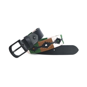 Ceintures de sport personnalisées en cuir pleine fleur pour garçons, ceintures d'équitation en cuir véritable avec broderie argentine William Polo pour hommes - Product Image 4