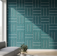 Stiker Dinding Geometris Modern Ramah Lingkungan Multi-Piece untuk Dekorasi Interior Kamar Tidur Kantor, Stiker Dinding 3D dari Bahan Felt