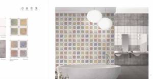 กระเบื้องเซรามิกเคลือบเงาสีสันสดใสขนาด 300x300 มม. สำหรับตกแต่งภายในห้องน้ำ ลายดอกไม้ รุ่น Piazza Olympia - Product Image 1