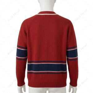 Custom University Sorority Fraternity Varsity Knit <b>Cardigan</b> Oversized Sports Club V-Neck Button Sweater Embroidery Patch Logo - Product Image 2