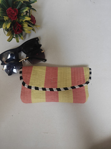 Stripe Yellow and Orange Quilted Rectangle Soft <b>Sunglasses</b> <b>Case</b> for Women | Handmade Cotton Eyewear Pouch - Product Image 6
