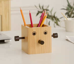 Cheap Wooden <b>Boxes</b> Wooden Pen Holder Pencil Box Painting Stationery <b>Makeup</b> Accessaries Desk Organizer - Product Image 5