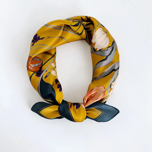 Nouveau Foulard Carré 100% Soie Pure pour Femme 2026 – Bandana, Bandeau, Hijab Imprimé, Poncho, Écharpe Pashmina - Product Image 2