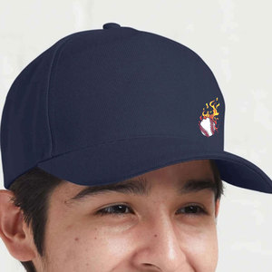 Gorra de Béisbol Clásica Azul de 6 Paneles, Unisex, Ajustada, de Algodón, con Logotipo de Llama Bordado, Gorra Casual para Adultos - Product Image 5