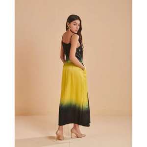 Robe longue tie-dye ombrée pour femme, bretelles spaghetti, fente latérale, tenue décontractée d'été - Product Image 4