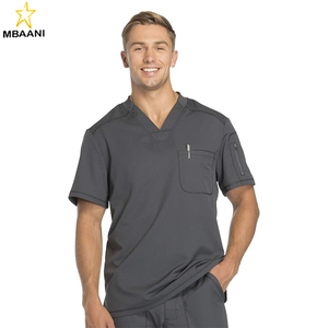 <b>Scrubs</b> for Men Athletic-Inspired V-Neck Chest Pocket <b>Scrub</b> <b>Top</b> with Four-Way Stretch & Moisture Wicking - Product Image 1