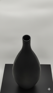 Vase moderne en métal noir mat, texture radiale effet soleil, style minimaliste nordique, vase à fleurs décoratif en porcelaine, décoration de table pour la maison - Product Image 3