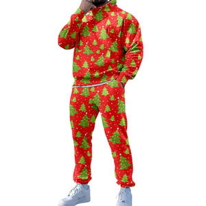 Survêtement d'hiver pour homme imprimé, doublé polaire, avec sweat à capuche et pantalon de jogging, personnalisable - Product Image 1