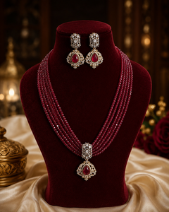 Victorian Designer Polki Necklace Earring Set Handcrafted Antique Gold Plated Brass High Quality Bridal Engagement Party <b>Gift</b> - Product Image 3