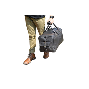 Sac de voyage en cuir véritable à fermeture éclair, style sport moderne, unisexe, grand format, personnalisé par le fabricant, idéal pour la cabine - Product Image 1