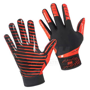 Gants de football américain en cuir pour usage professionnel, respirants, avec sangle de poignet réglable, ajustement facile, forte adhérence, antidérapants - Product Image 5