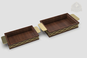 Bandeja de Servicio de Madera de Lujo con Asa Dorada, Bandeja para Café, Bandeja de Hospitalidad Majlis, Bandeja de Servicio para Hoteles y Restaurantes, Diseño Premium Palestino - Product Image 6