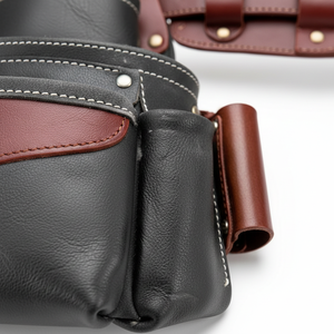 เข็มขัดเครื่องมือหนังแท้คุณภาพพรีเมียมสำหรับช่างไม้ ช่างซ่อมบำรุง และช่างไฟฟ้า พร้อมสายสะพายและกระเป๋าคาดเอว ราคาประหยัด - Product Image 6