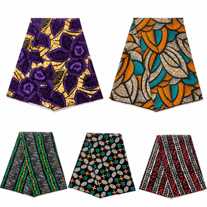 Tela Brocada al por Mayor con Estampado Africano, Tejido de Sarga Ligero Antipilling para Vestidos de Niñas - Product Image 1