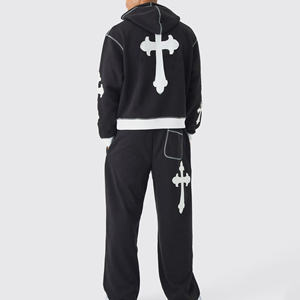 Premium Lightweight 100% Cotton Printed Hoodie Pants Stylish Streetwear Design Solid Color Breathable Customizable Printing - Product Image 5