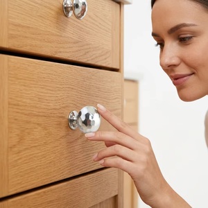 Handmade Hammer Spot Pattern Modern Cabinet <b>Drawer</b> Door <b>Knobs</b> <b>Silver</b> Finish Cupboard Handle Pull Wardrobe Dresser Bathroom - Product Image 2