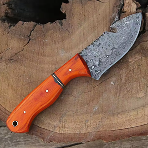 Couteau de chasse artisanal à prix abordable, lame en acier Damas à pointe tombante, manche en bois, étui en cuir, couleur personnalisée, OEM/ODM disponible - Product Image 6