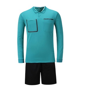 Men's <b>Yellow</b> Soccer <b>Polo</b> <b>Shirt</b> With Pockets Moisture Wicking Short Sleeve Summer Sport Apparel Regular Fit Black Shorts Set - Product Image 6