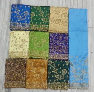 Superbe sous-jupe somalienne classique en tissu satiné Gorgura avec motif floral et perles brodées à la main pour occasions spéciales - Product Image 4