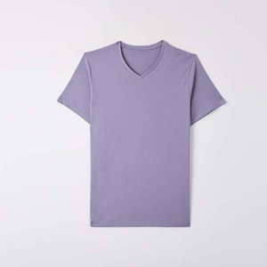 T-shirts pour hommes personnalisés avec logo, été, séchage rapide, col en V, coupe classique, légers, décontractés, manches courtes, couleur unie, 100% coton - Product Image 6