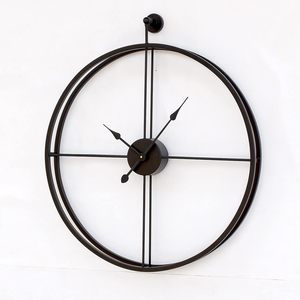 Double Ring Metal Analog Wall <b>Clock</b>, 24 Inch, <b>Black</b> - Product Image 1
