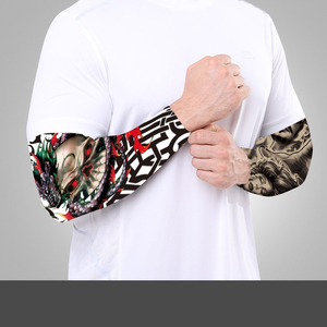 Manchons de cyclisme UPF50+ pour hommes avec motif tatouage, protection anti-UV, écran solaire pour sports de plein air - Product Image 4