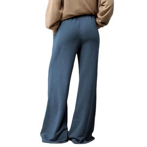 Pantalon de survêtement en molleton bouclette pour femme, coupe large, taille élastique, imprimé sérigraphié, décontracté, ample, streetwear printemps - Product Image 3