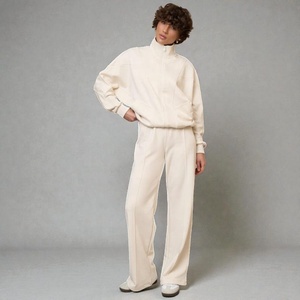 Flare Suit Heavy Weight pure Cotton for Men's Wholesale Cheap <b>Tracksuit</b> 100% cotton New custom Washed Winter Distressed 2piece - Product Image 6
