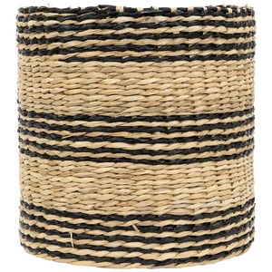 Set of 4 Round Seagrass <b>Baskets</b> with Black Rims Handmade <b>Storage</b> <b>Basket</b> Wholesale eco-friendly Made in Vietnam - Product Image 2