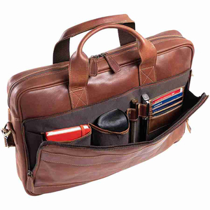 Leather Laptop <b>Bag</b> With Lightweight Design And Spacious Compartments Perfect <b>For</b> Professionals Office <b>Work</b> And Daily Travel - Product Image 4