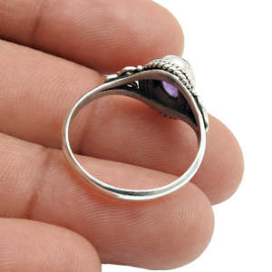 Latest Design <b>Ring</b> Made of 925 Sterling Silver <b>Fine</b> <b>Ring</b> Handmade Bohemian Minimalist Jewelry With Oval Cut Amethyst Gemstone - Product Image 3