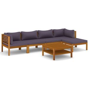 Ensemble de salon en bois gris foncé pour jardin, pour divertissements en plein air - Product Image 2