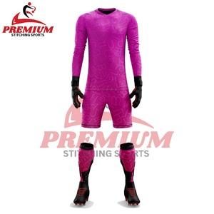 Maillot de gardien de but de football à manches courtes, respirant, 100% polyester, personnalisable, OEM, vente en gros, ensembles d'uniformes de football - Product Image 2