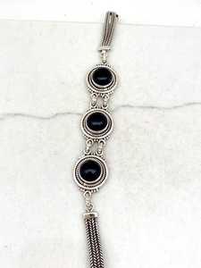 Bracelet ajustable en onyx noir, bijoux en pierres précieuses faits à la main, cadeau élégant pour femmes, fournisseur en gros - Product Image 4
