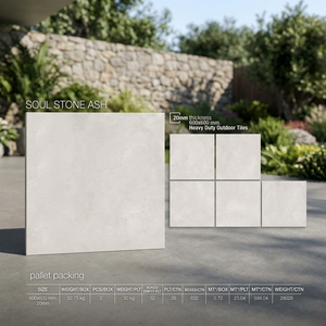 Carreaux de sol en porcelaine rectifiée antidérapants pour extérieur, usage intensif, 600x600mm, 24x24, 20mm, 60x90, 60x120, 30x30 - Product Image 6