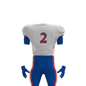 ชุดยูนิฟอร์มอเมริกันฟุตบอลคุณภาพสูง สไตล์ใหม่ ผลิตจากผ้าสแปนเด็กซ์/คอตตอน/ใยไผ่ ระบายอากาศได้ดี แขนสามส่วน ทีมชิคาโก - Product Image 6