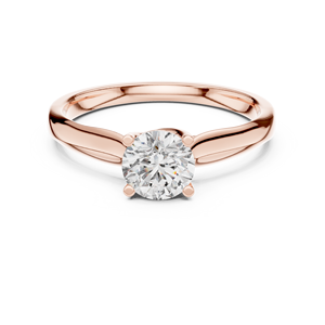 Twisty Round Cut Lab Grown Solitaire <b>Ring</b> <b>Set</b> in 18KT Rose <b>Gold</b> Certified for Party Wedding Daily Use Luxury Gifting for Women - Product Image 1