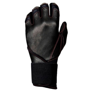 Black Leather Batting Gloves With <b>Hook</b> And Loop Closure Unisex Adult Training Durable Ambidextrous - Product Image 3