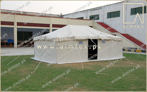 2024 tente de poteau de luxe 100% toile de coton faite porte tentes respirantes tissu unique sécurisé réglable tentes de poteau extérieur - Product Image 5